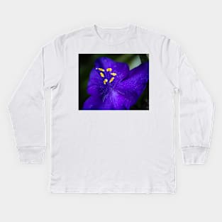 Blue Flower and Stamens Kids Long Sleeve T-Shirt